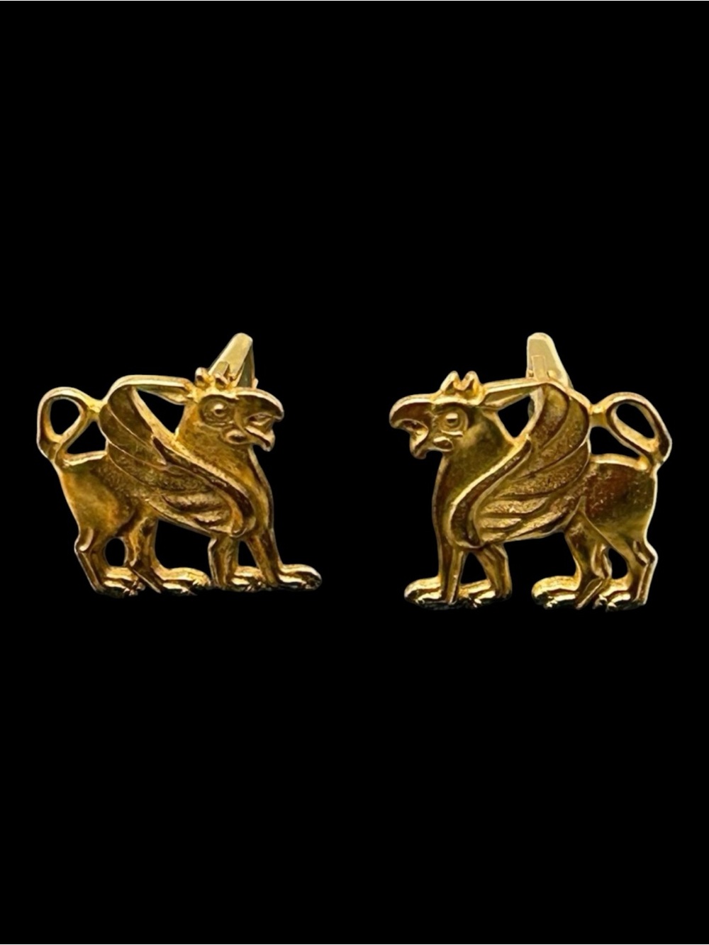 Vintage MMA Sterling Vermeil Griffin or Gryphon Cuff Links
